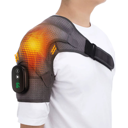 Electric Heating Shoulder Massage Belt Back Shoulder Brace Shoulder Support Adjustable Led Hot Compress Heating Shoulder Shawl